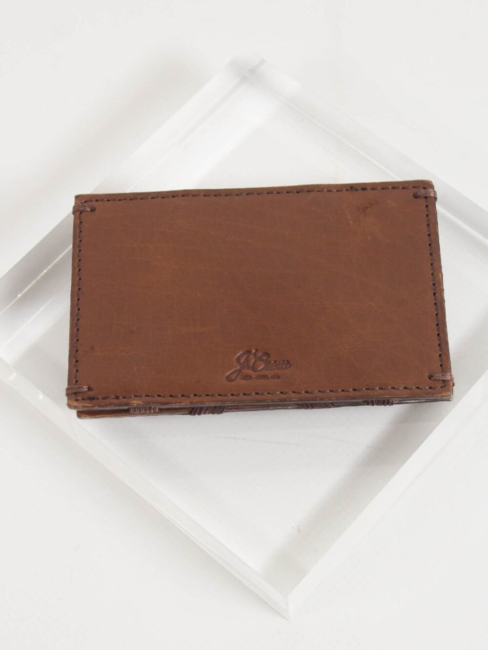 J.Crew Brown Leather Card Holder Wallet NWT Minimalist Card Case